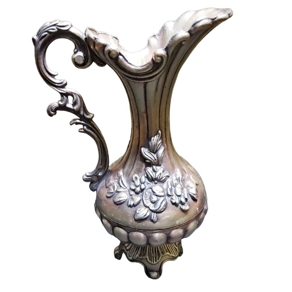 Vintage Italian Florentine Brass 4 footed Vase 7" x 4.5"